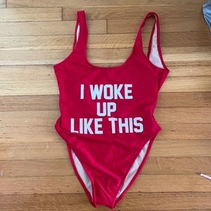 Private Party “I woke up like this” one piece. Size M/L. Worn once.